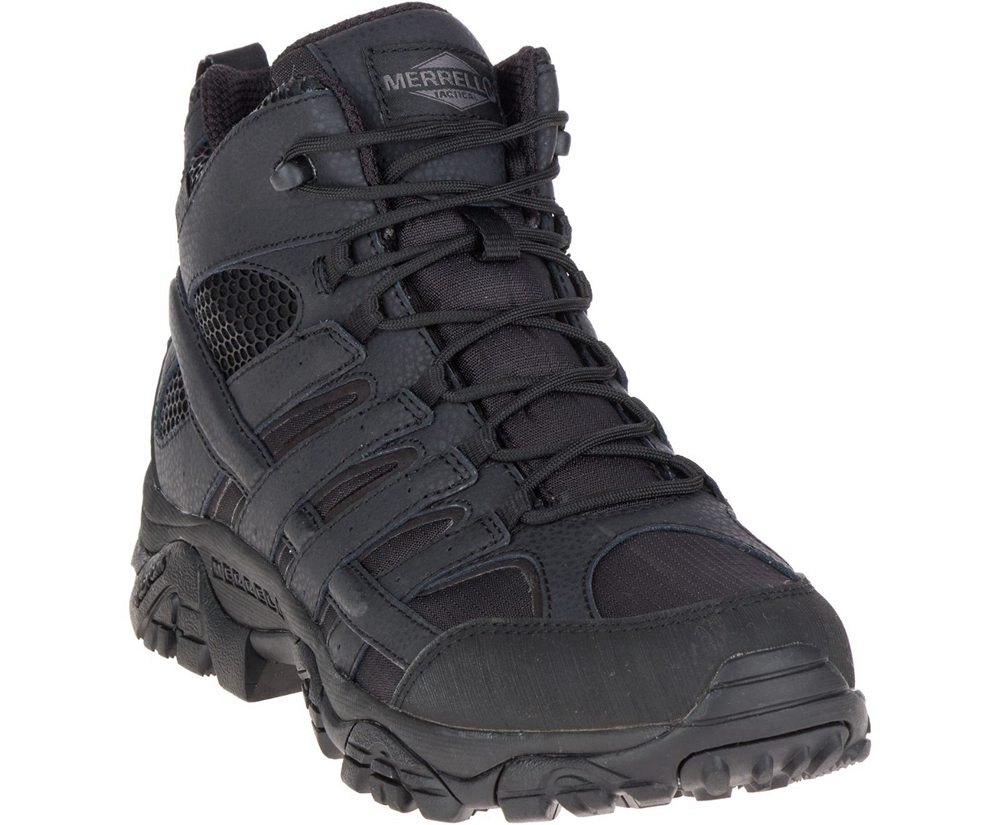 Kozaki Merrell Damskie Czarne - Moab 2 Mid Tactical Waterproof - 930218-OLJ